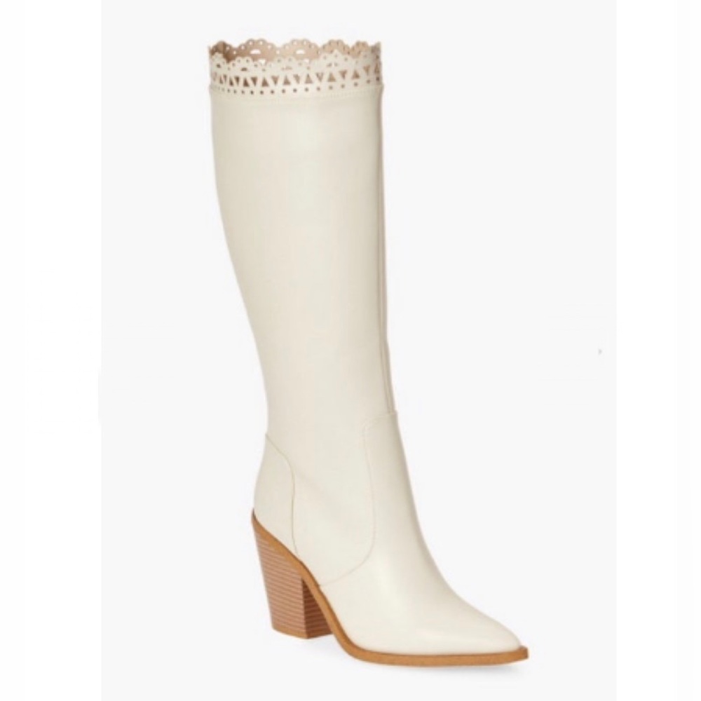 NEW White tall cowboy boots size 6.5